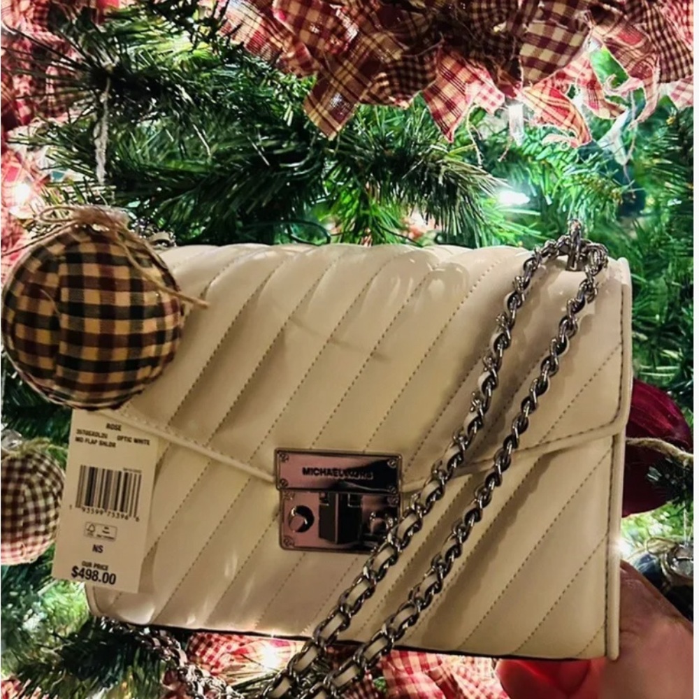 BRAND NEW Michael Kors Rose Medium Optic White Bag. 🎄Perfect Christmas Gift!!🎄